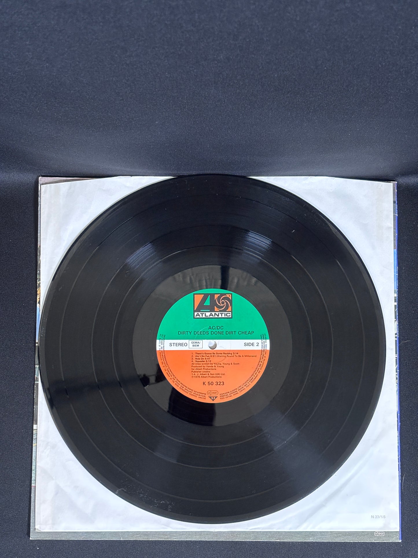 ACDC Dirty Deeds Done Dirt Cheap 1976 EU LP K50323 Atlantic Bon Scott VG+