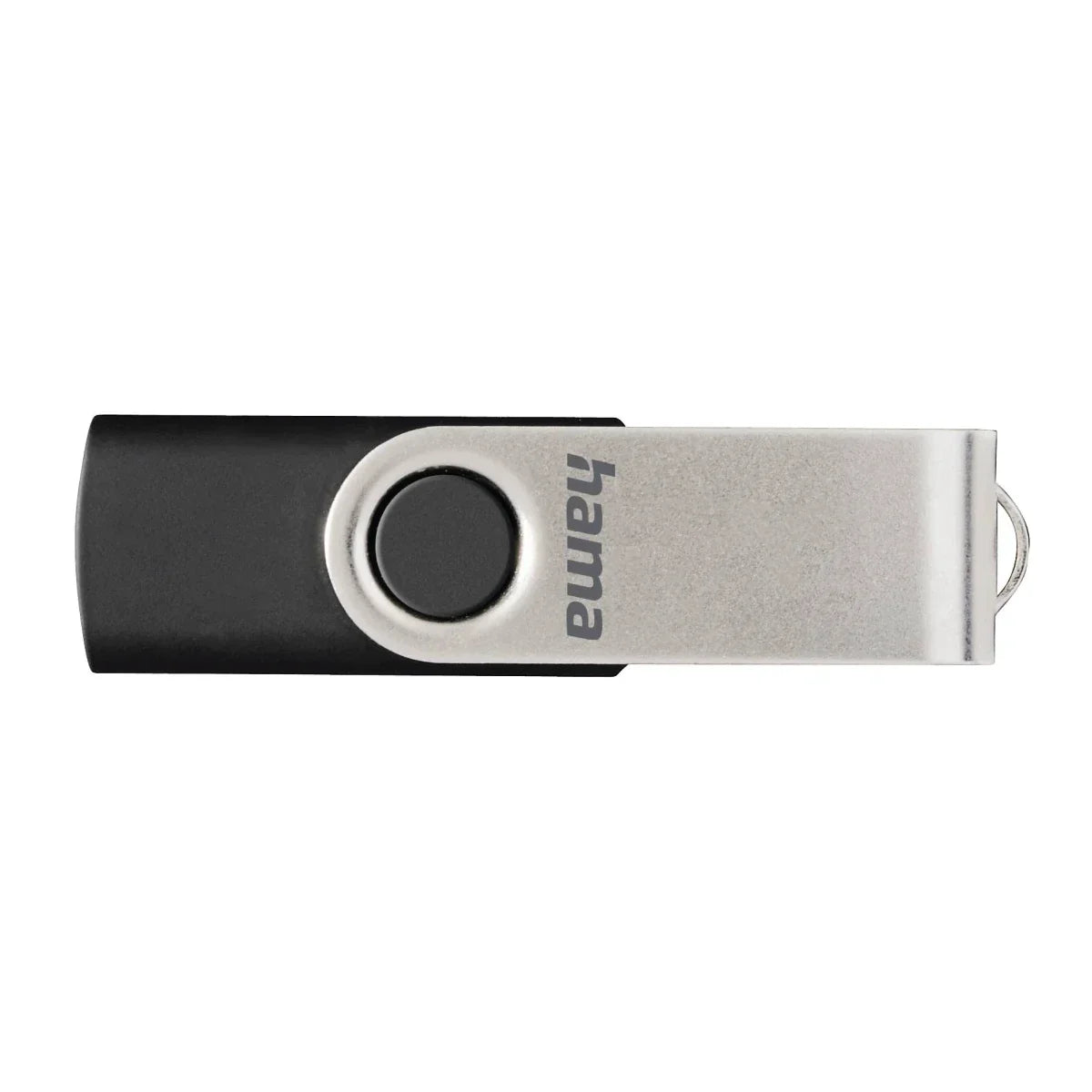 Hama Rotate 32GB USB Flash Drive, Rotating Cap, Black Silver