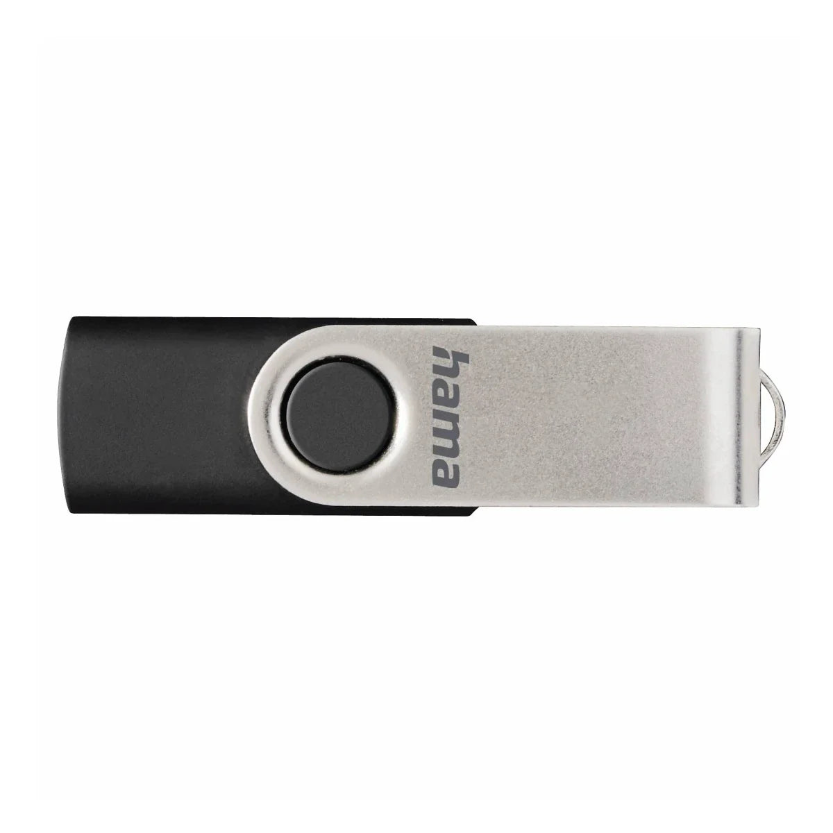 Hama Rotate 64GB USB Flash Drive, Rotating Cap, Black Silver
