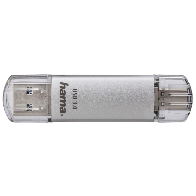 Hama C-Laeta 64GB USB 3.1 USB-A & USB-C Flash Drive, Metal, OTG, 40MB/s