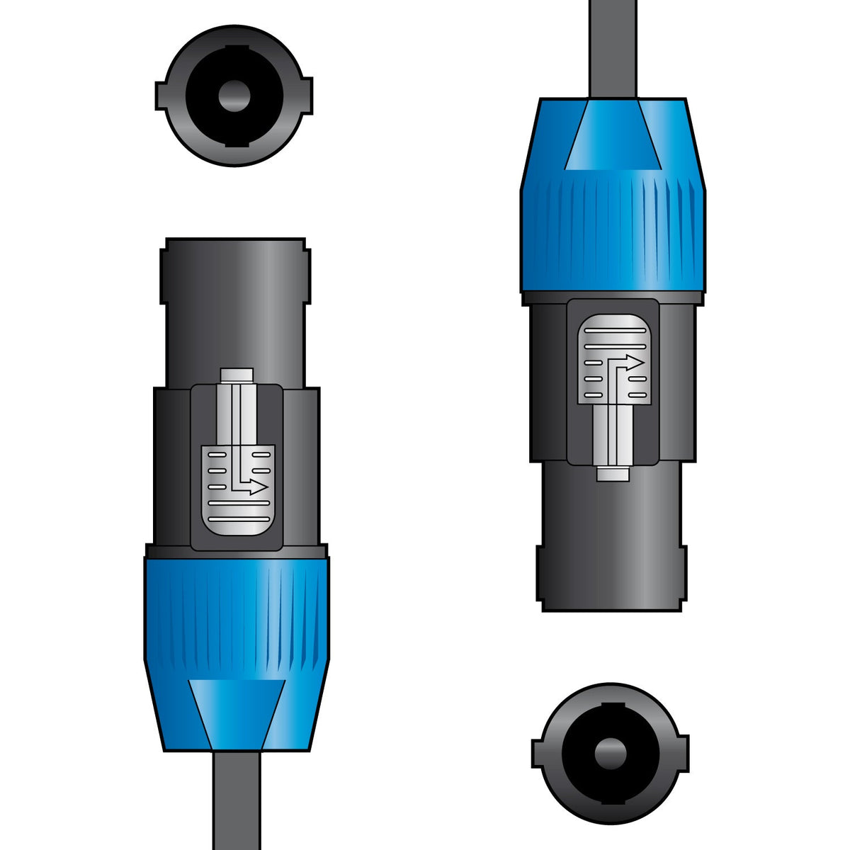 Citronic Speakon Plug to Speakon Plug Speaker Audio Lead 1.5m
