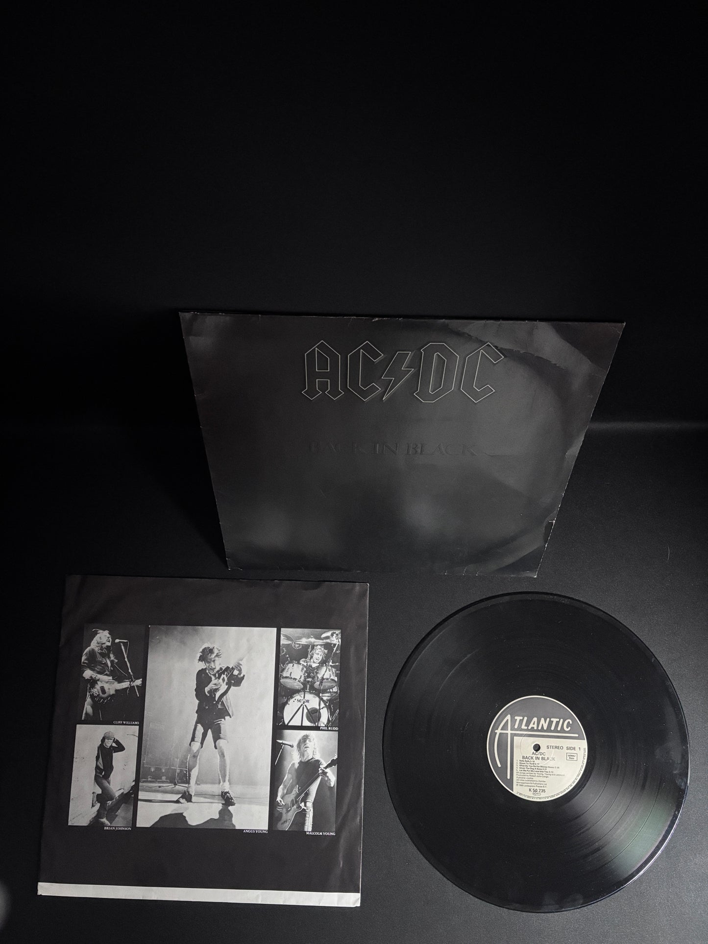 ACDC Back In Black 1980 LP K50735 Atlantic VG+ Vinyl