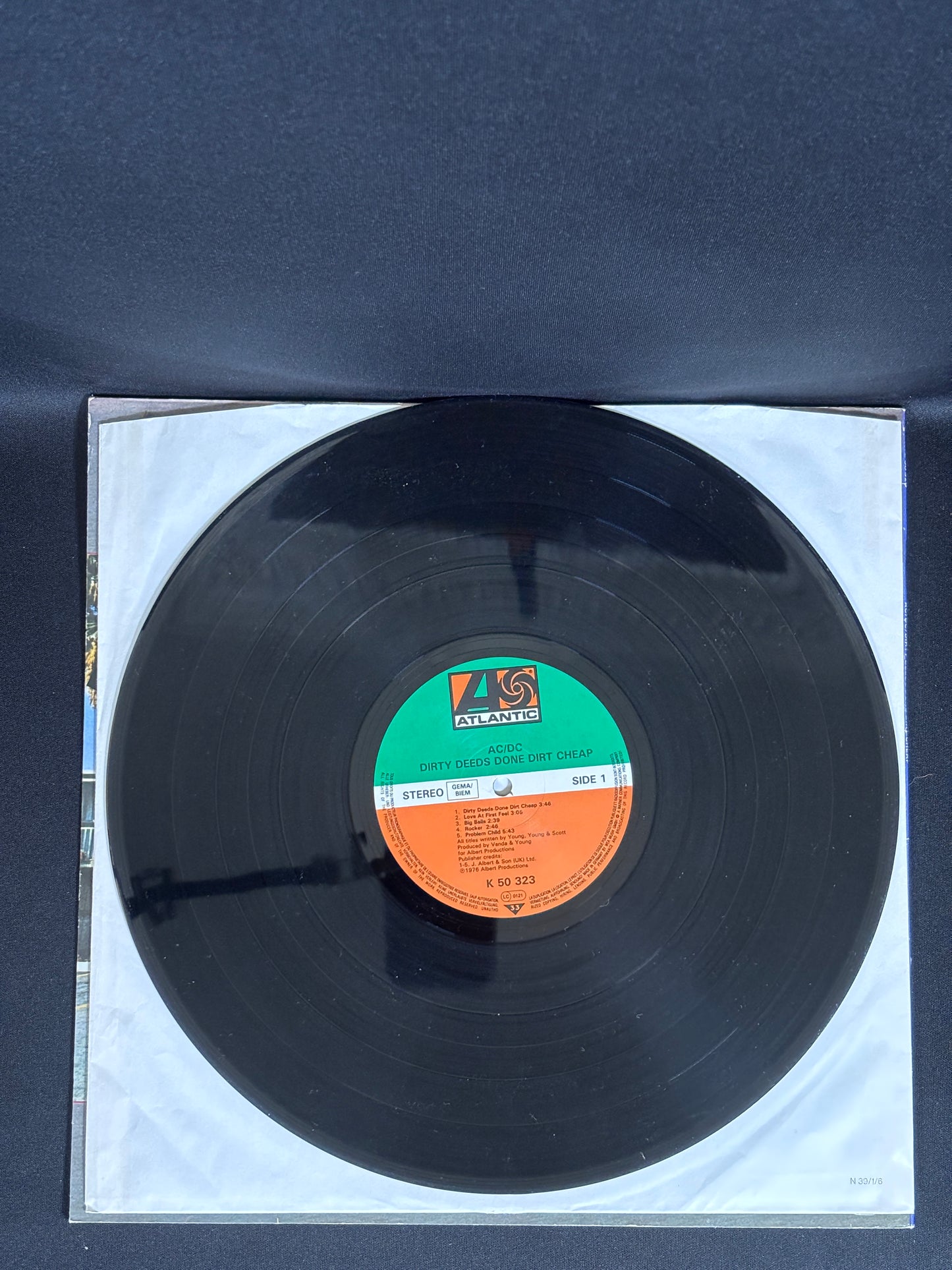 ACDC Dirty Deeds Done Dirt Cheap 1976 EU LP K50323 Atlantic Bon Scott VG+