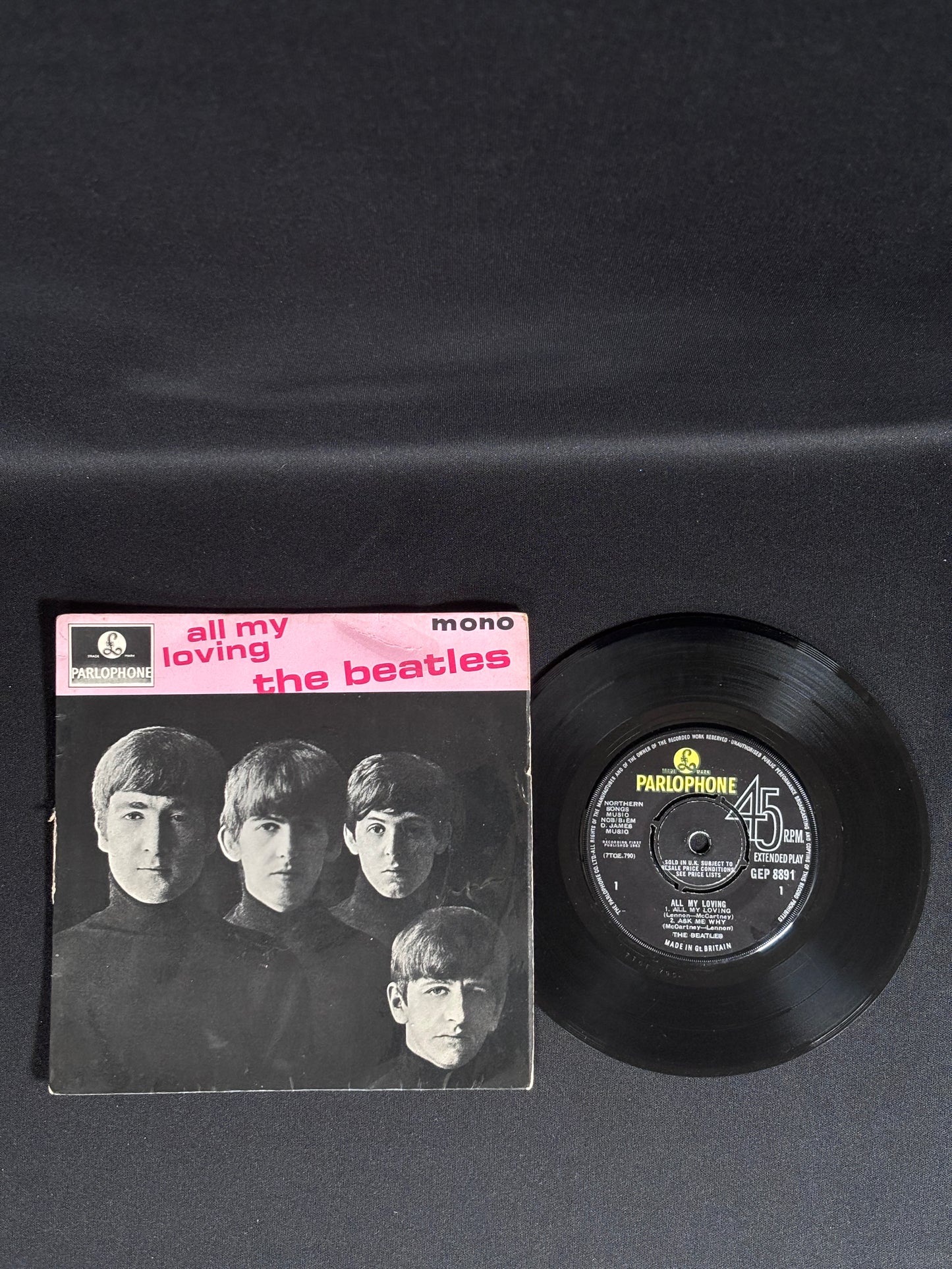 The Beatles All My Loving 1963 EP GEP8891 Parlophone 1N Mono VG Vinyl