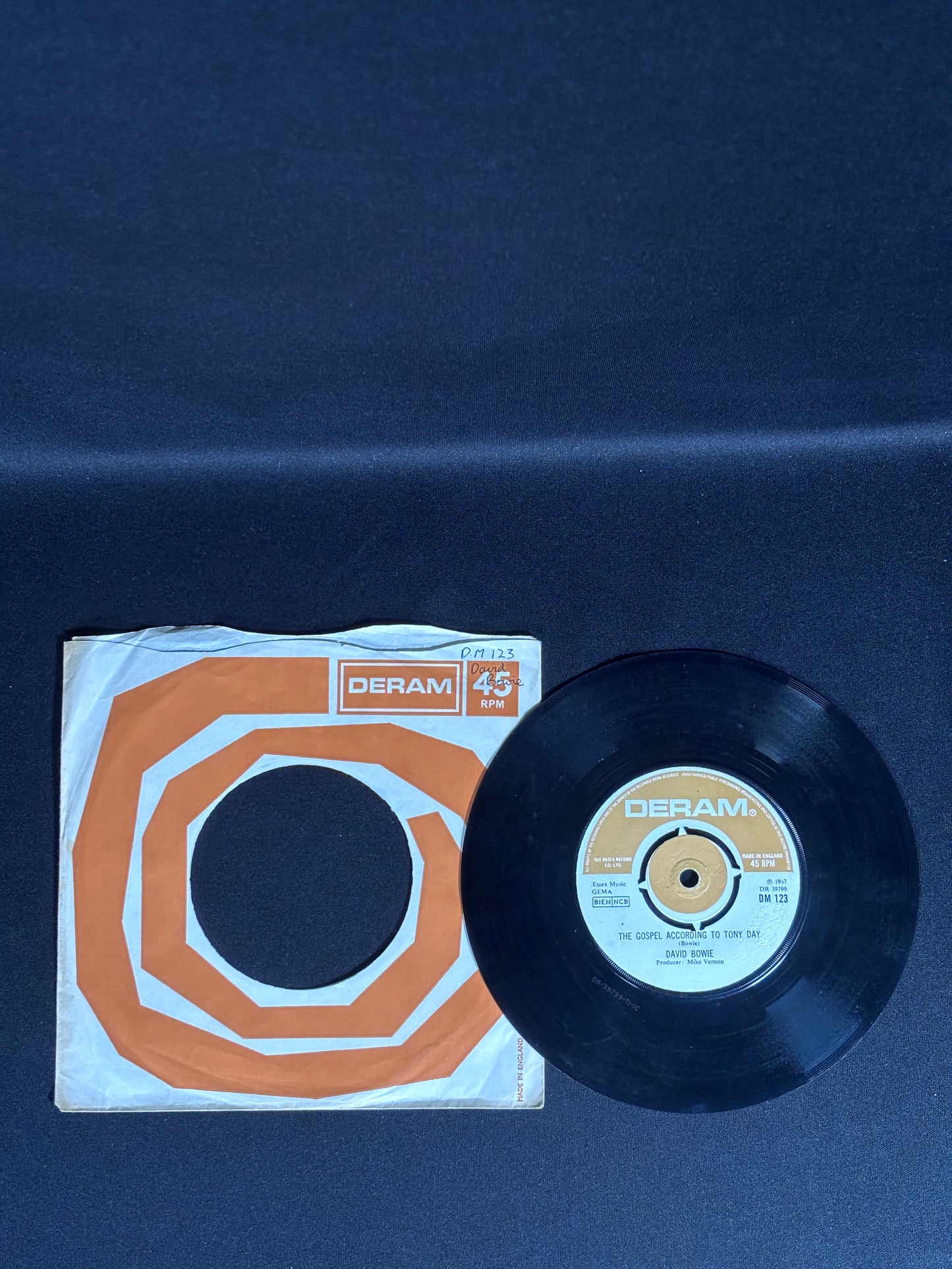 David Bowie The Gospel According To Tony Day 1967 7” Single DM 123 Deram VG Vinyl