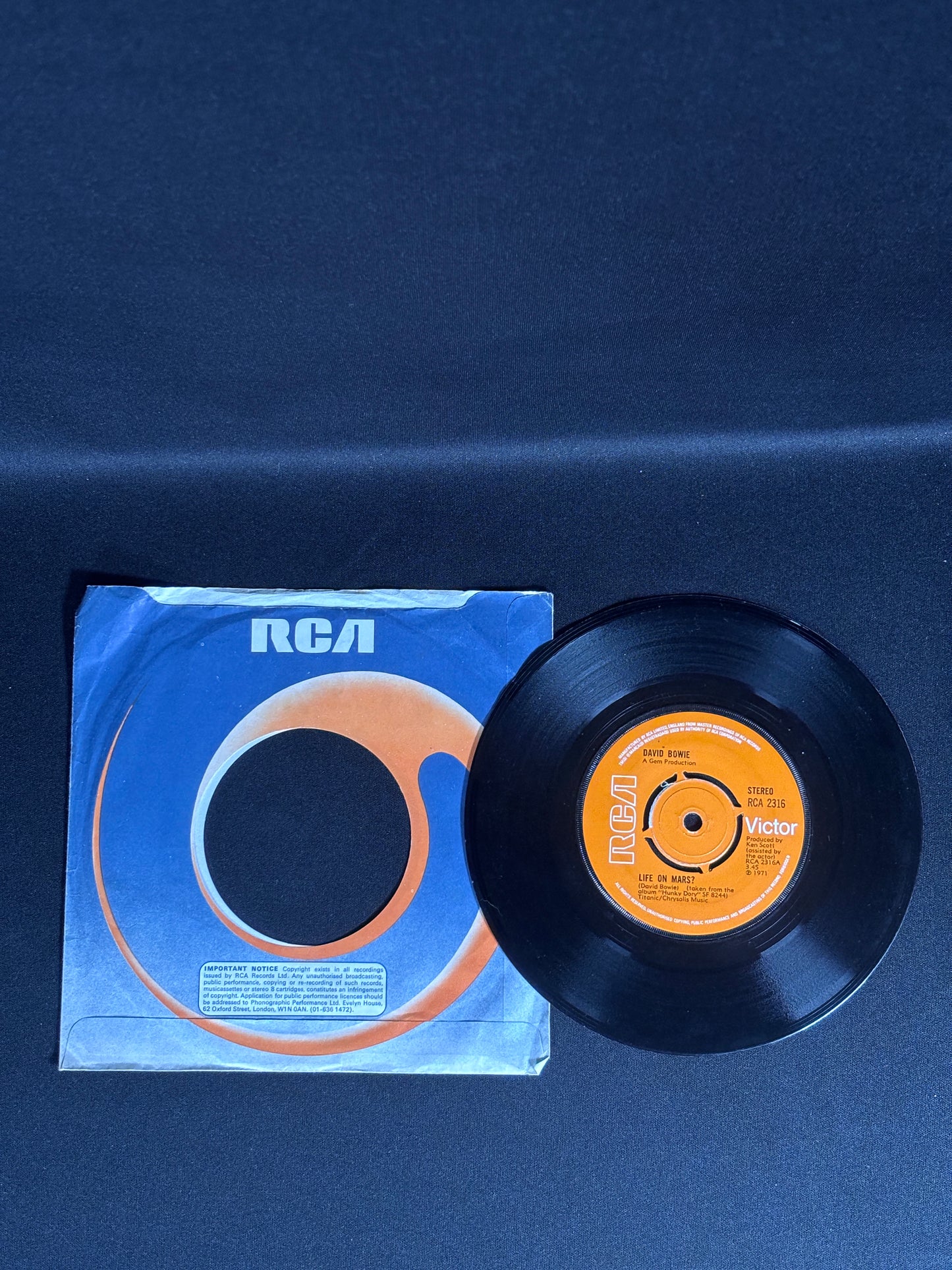 David Bowie Life On Mars 1973 7” Single RCA 2316 VG Vinyl