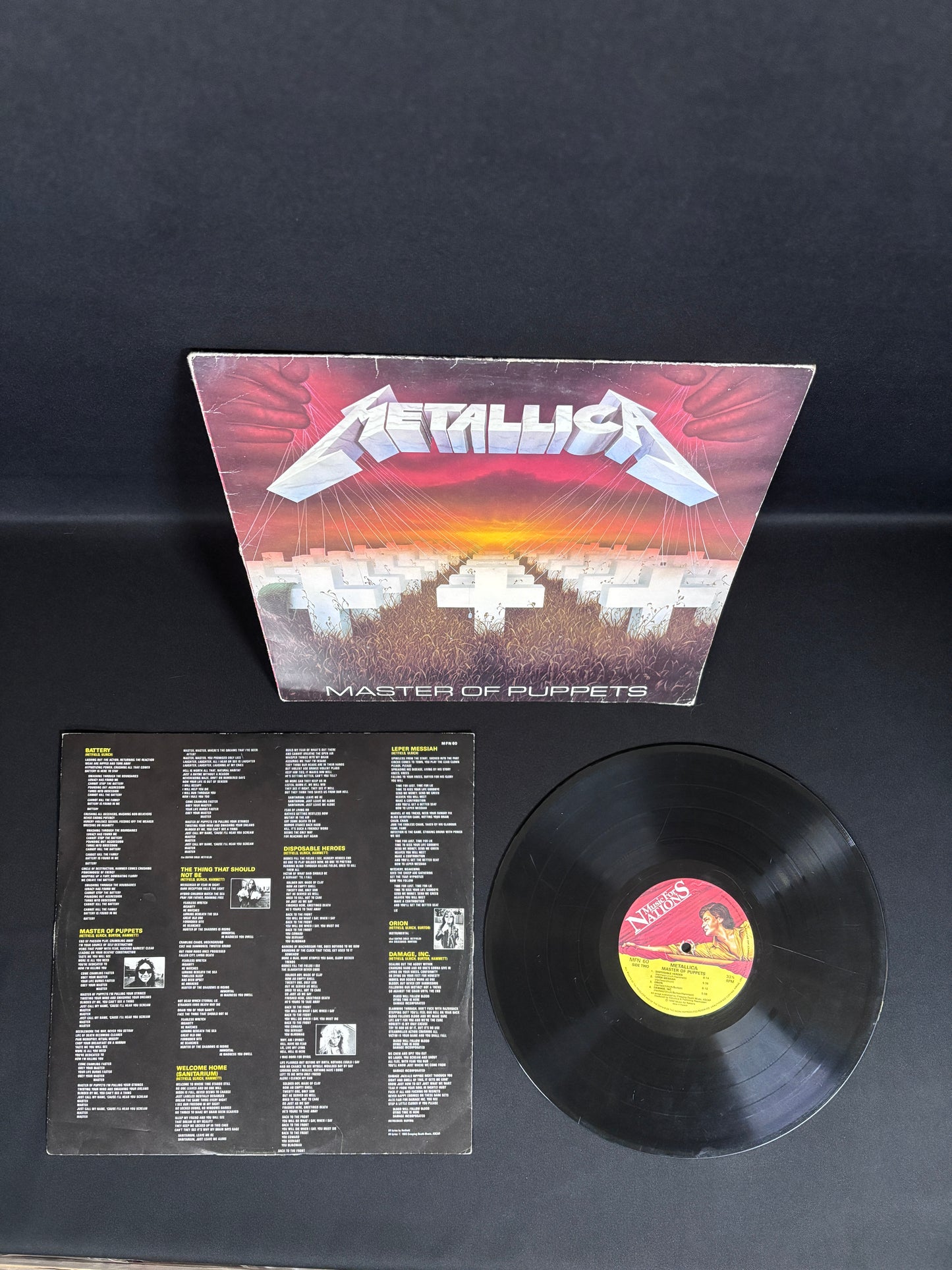 Metallica Master Of Puppets UK LP MFN 60 AA Music For Nations VG Classic Metal