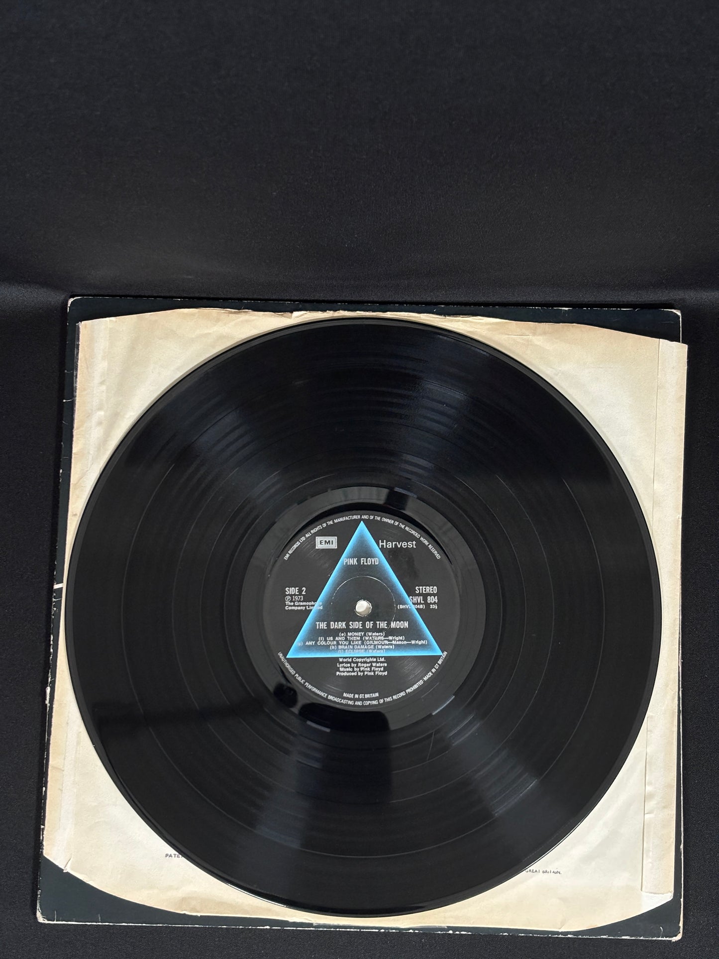 Pink Floyd Dark Side Of The Moon 1973 UK LP SHVL804 A-3 Blue Triangle VG