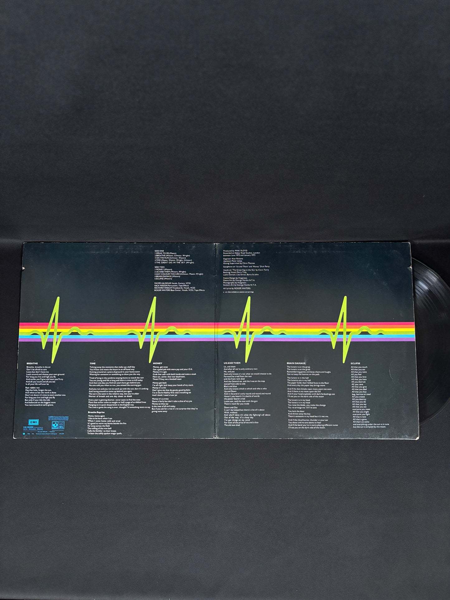 Pink Floyd Dark Side Of The Moon 1973 UK LP SHVL804 A-3 Blue Triangle VG