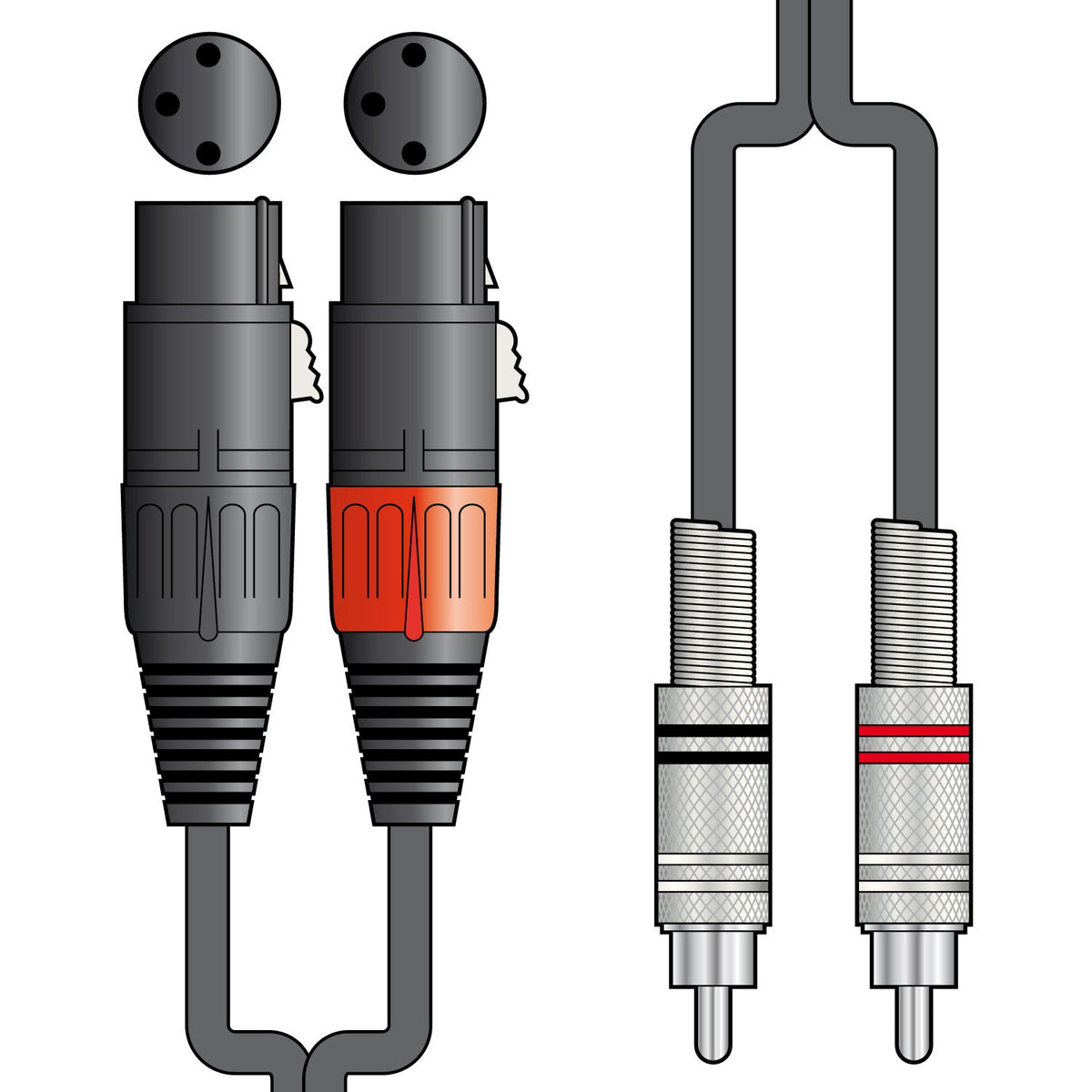Citronic Twin 2 x RCA Plugs to 2 x XLR Female Cable 1.5m