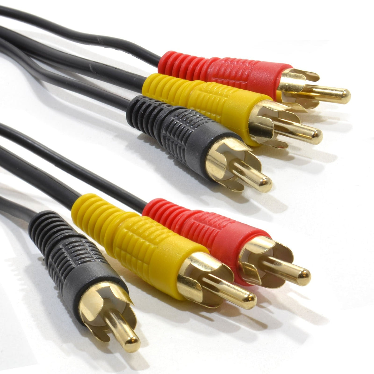 The Electronics Hub Composite Triple RCA Phono Video Audio Cable Gold Plated